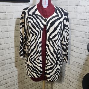 A. GIANNETI Zebra Print SZ 2X Sweater